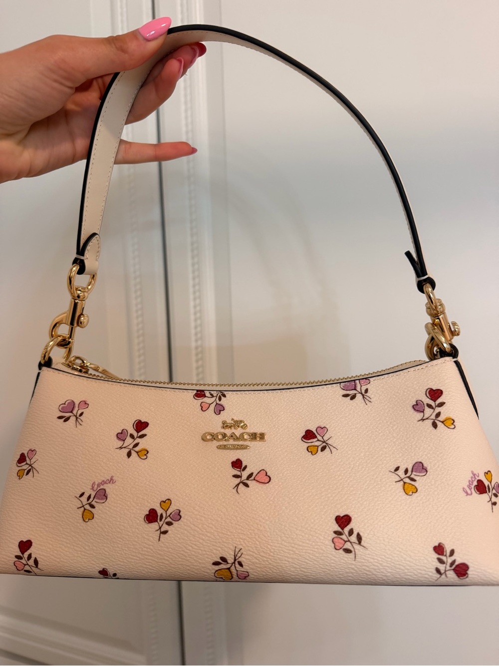 Coach Cream Mini Shoulder Bag with Multicolor Floral Accents - Picture 2 of 5